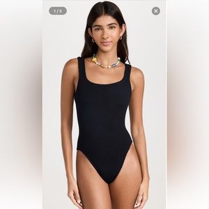 Hunza G Black Square Neck One Piece/New with tags